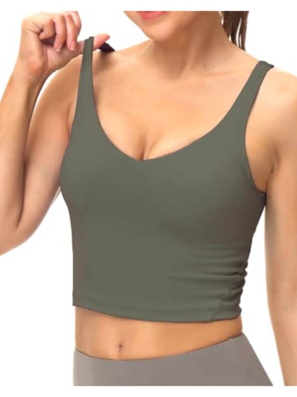 Longline Sports Bra Padded Workout Yoga Crop Tank Top Women
